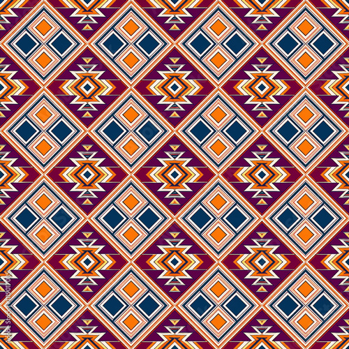 Wallpaper Mural Stripes. Navajo mosaic rug with traditional folk geometric pattern. Native American Indian blanket. Aztec elements. Mayan ornament. Torontodigital.ca