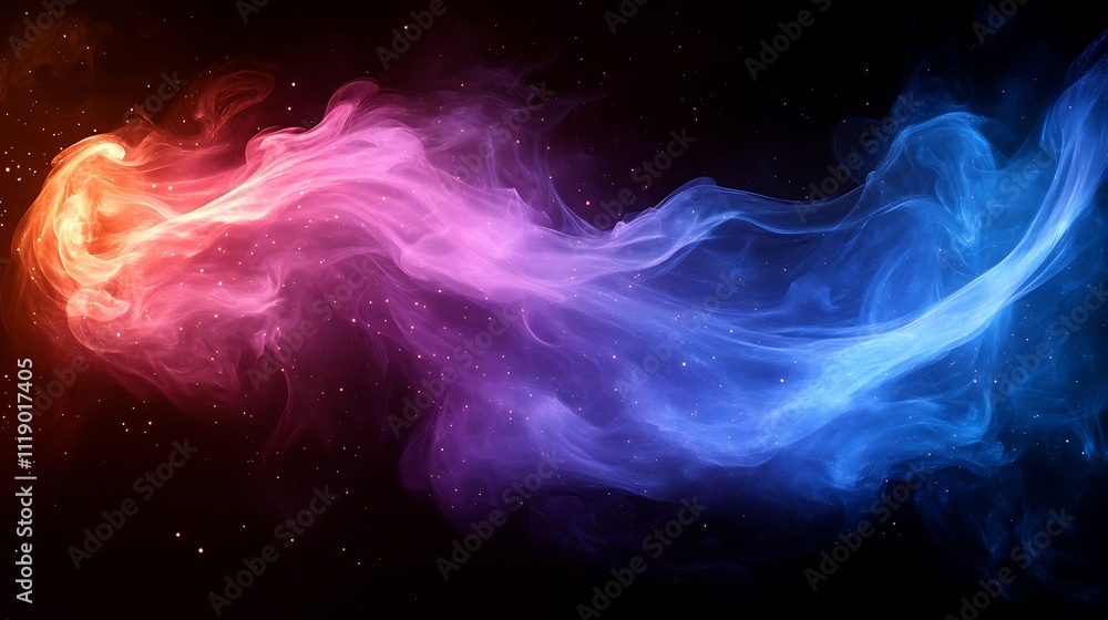 Abstract colorful smoke swirls on black background. Abstract colorful smoke swirls on black background.