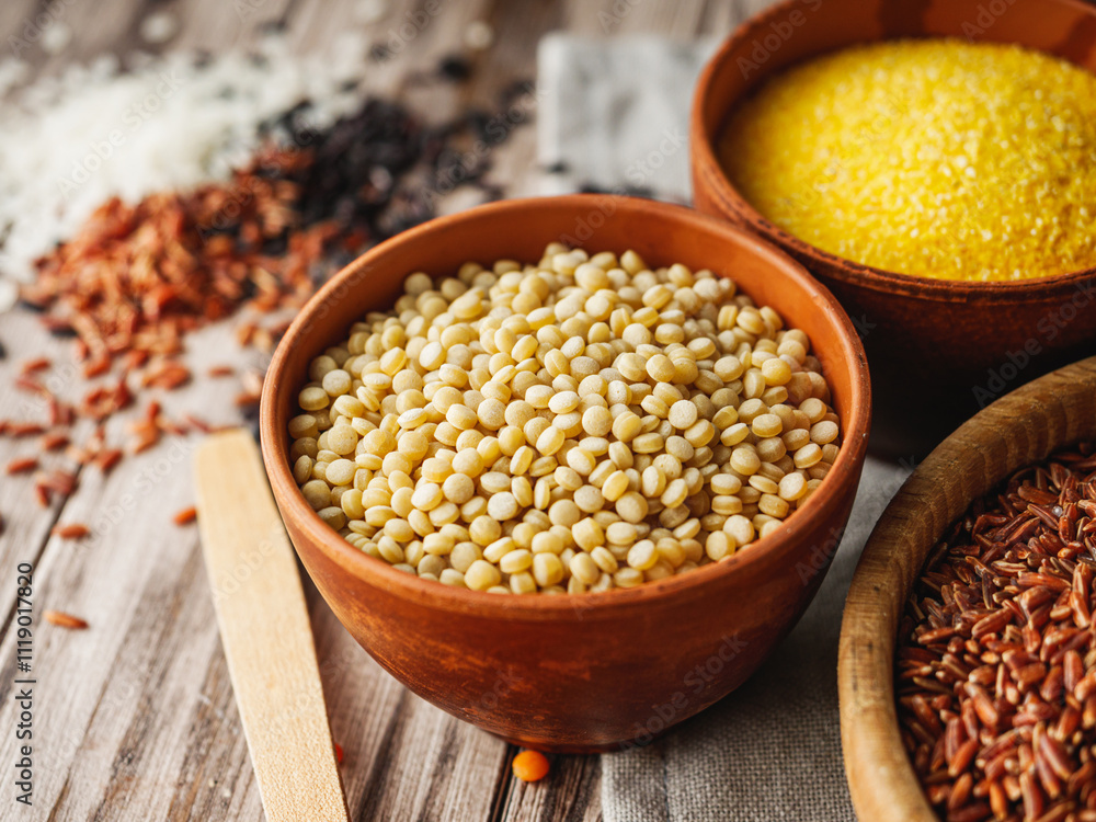 Mixed Grains and Cereals Lentils Rice Buckwheat Oatmeal Organic Healthy Vegan Protein Diet Nutrition Mixed Grains and Cereals Lentils Rice Buckwheat Oatmeal Organic Healthy Vegan Protein Diet Nutrition