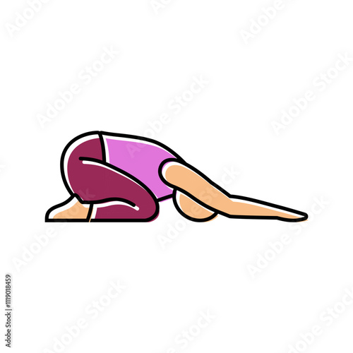 childs pose balasana yoga color icon vector. childs pose balasana yoga sign. isolated symbol illustration