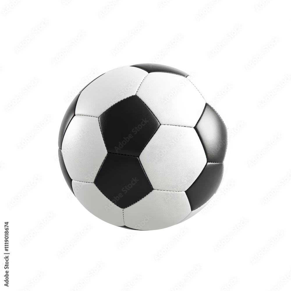 Classic Black and White Soccer Ball on White Background Classic Black and White Soccer Ball on White Background