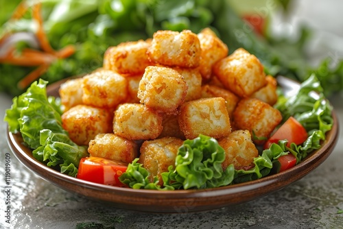 a set of tater tots on a transparent background cutout photo