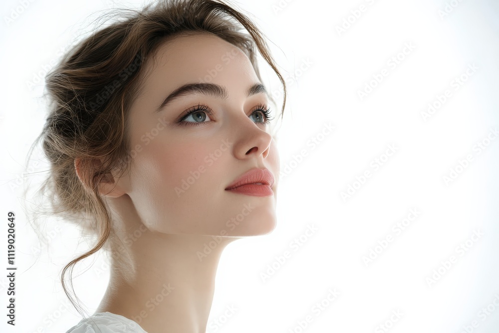 Elegant Portrait of a Young Woman with Natural Beauty and Soft Lighting Elegant Portrait of a Young Woman with Natural Beauty and Soft Lighting