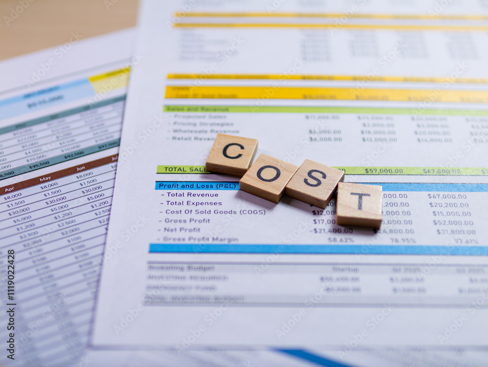 Obraz premium Analyzing business costs financial reports office environment data insights strategic viewpoint
