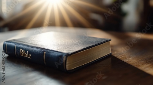 Holy scripture, Bible serving as timeless source of wisdom, guidance, spiritual nourishment, inspiring faith, reflection across generations through its profound teachings, narratives. photo