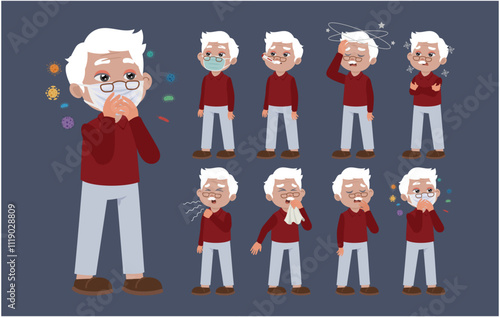 Sick old people with different symptoms