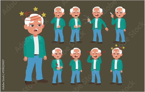Sick old people with different symptoms