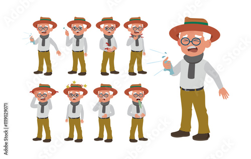 Sick old people with different symptoms