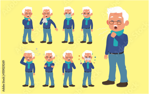 Sick old people with different symptoms
