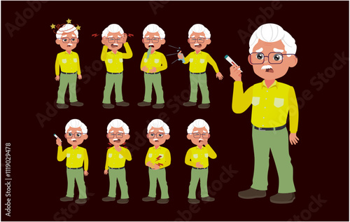 Sick old people with different symptoms