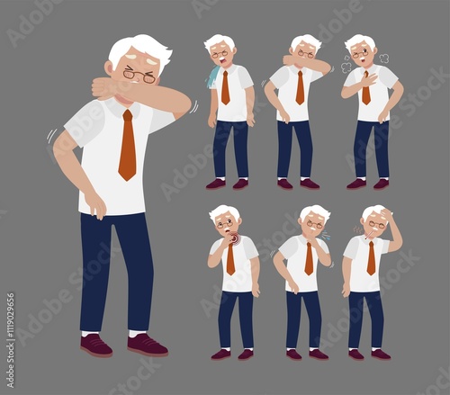 Sick old people with different symptoms