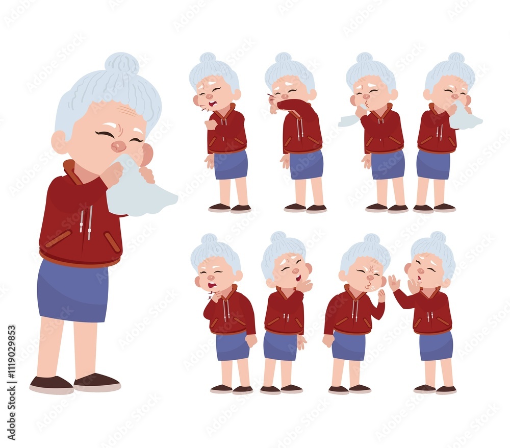 Sick old people with different symptoms Sick old people with different symptoms