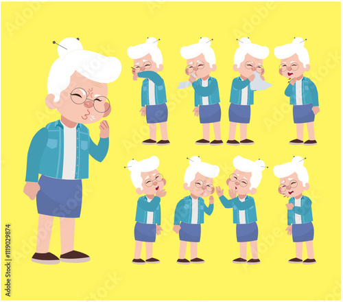 Sick old people with different symptoms