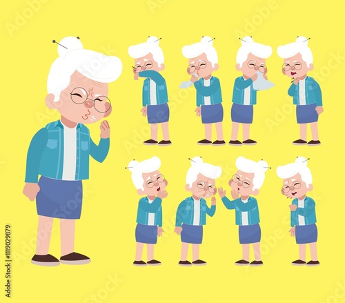 Sick old people with different symptoms