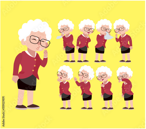 Sick old people with different symptoms