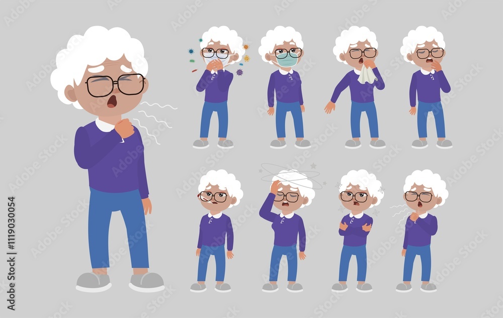 Sick old people with different symptoms Sick old people with different symptoms