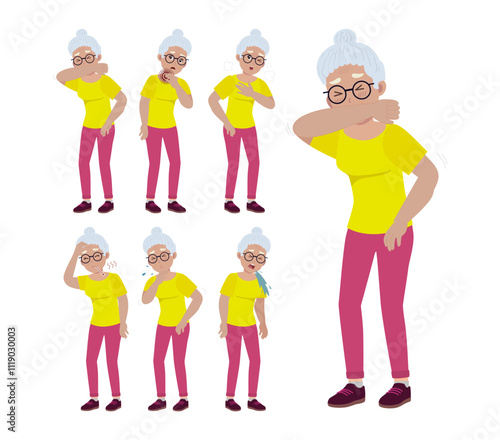 Sick old people with different symptoms