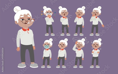 Sick old people with different symptoms