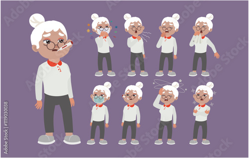 Sick old people with different symptoms