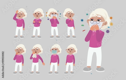 Sick old people with different symptoms