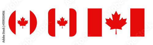 Canada flag icon set