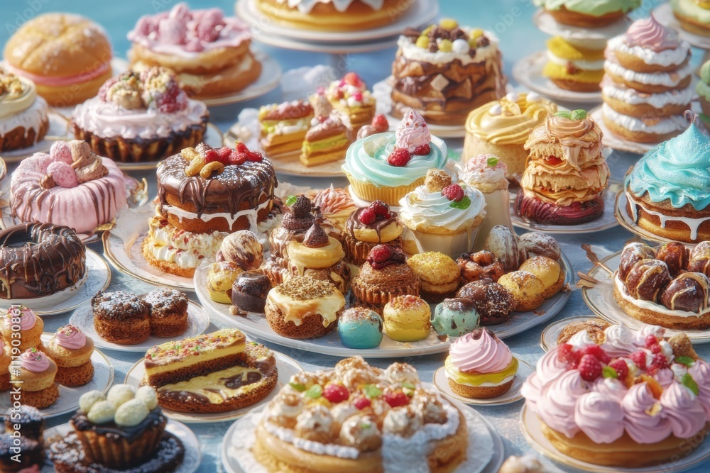 Delicious dessert showcase bakery food photography outdoor setting aerial view sweet treats galore Delicious dessert showcase bakery food photography outdoor setting aerial view sweet treats galore