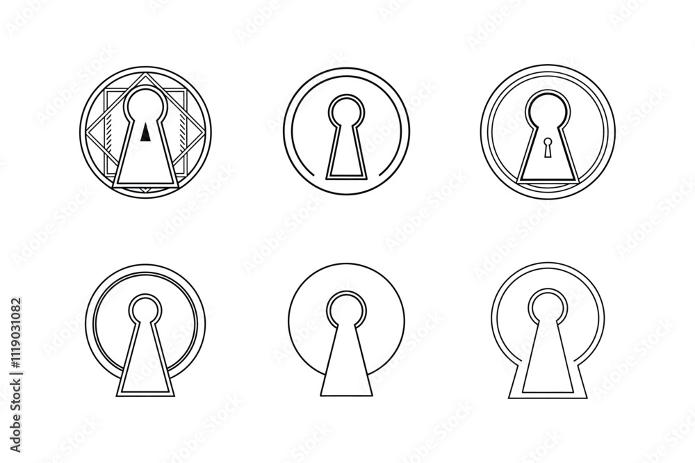 keyhole icon line art vector illustration keyhole icon line art vector illustration