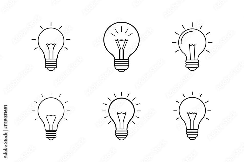 light bulb icon line art vector illustration light bulb icon line art vector illustration