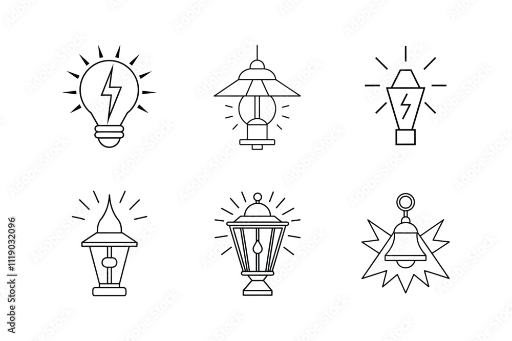 lighting icon line art vector illustration lighting icon line art vector illustration