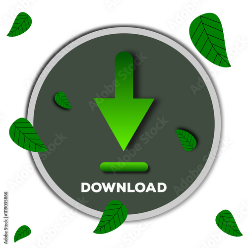 green Icon download with transparant background. button download icon,
