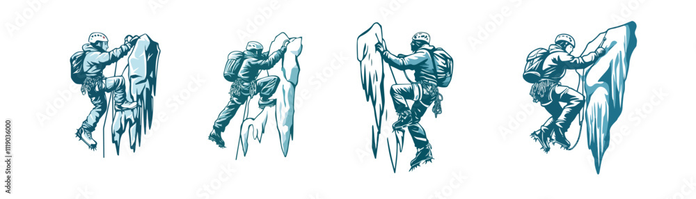 set vector of climbing sports set vector of climbing sports