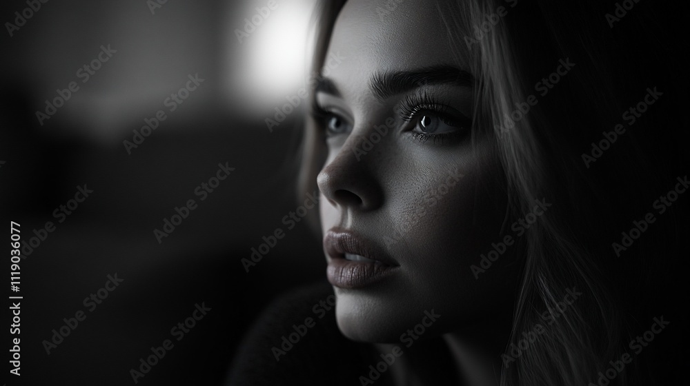 A close-up portrait of a young woman in soft lighting. A close-up portrait of a young woman in soft lighting.
