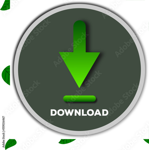 green Icon download with transparant background. button download icon,