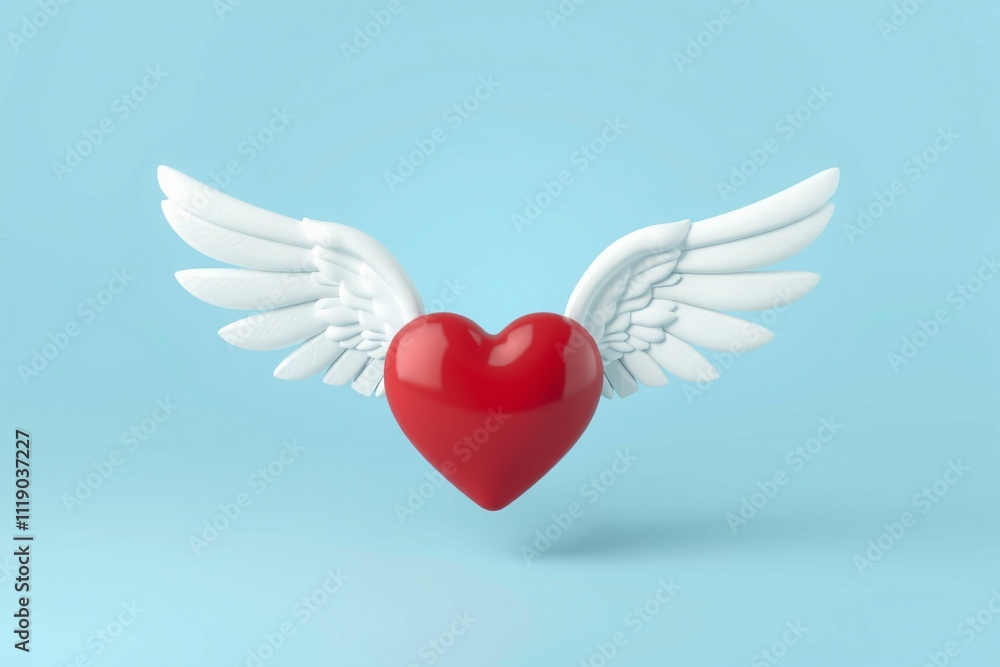 3D Red Heart with Angel Wings.generative AI
3D Red Heart with Angel Wings.generative AI