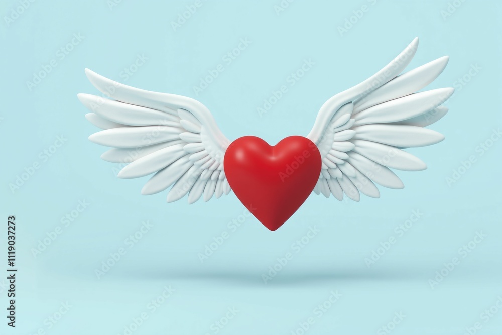 3D Red Heart with Angel Wings.generative AI
3D Red Heart with Angel Wings.generative AI