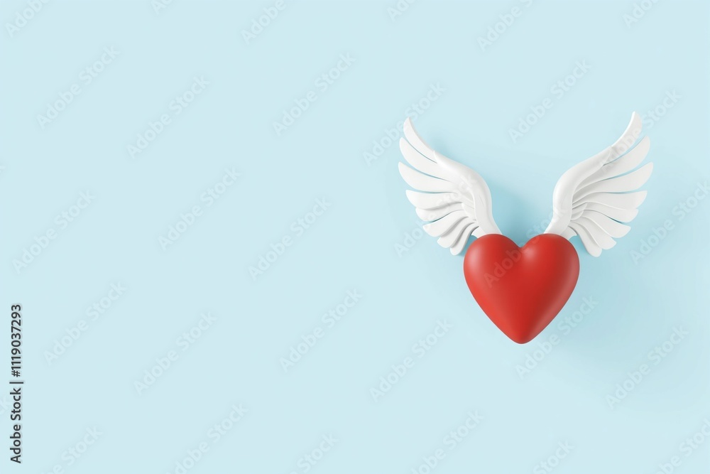 3D Red Heart with Angel Wings.generative AI
3D Red Heart with Angel Wings.generative AI