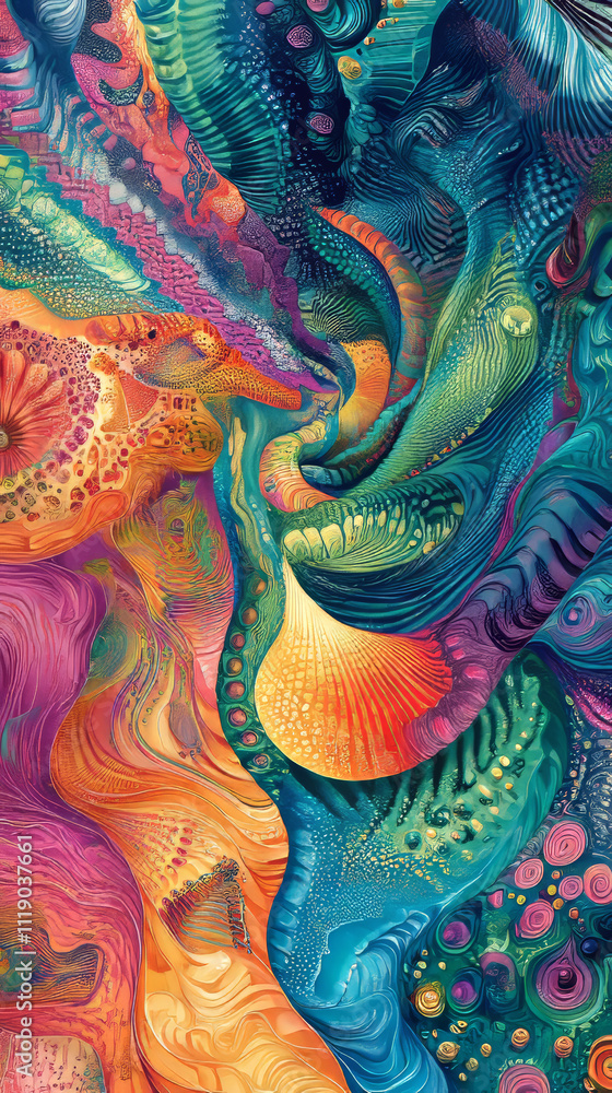 Fototapeta premium Quantum Teleportation: Vibrant Abstract Pattern Design
