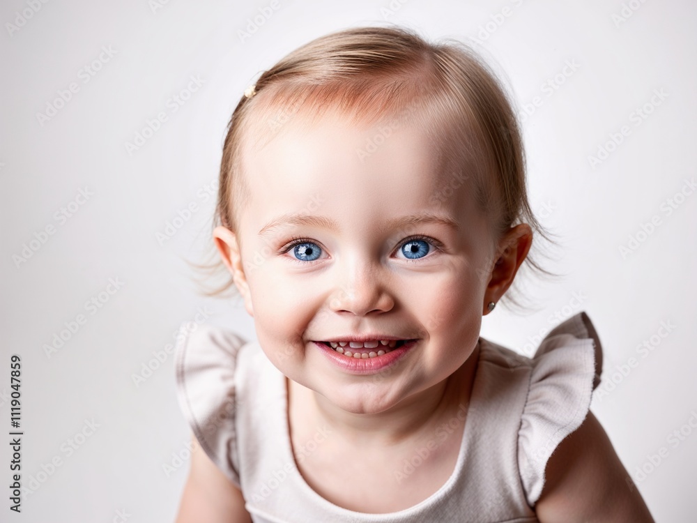 Cute toddler girl smiling cutely and happily in a professional studio shot Cute toddler girl smiling cutely and happily in a professional studio shot