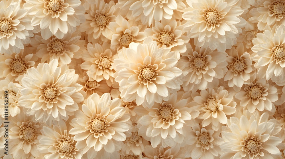 A close-up view of soft, creamy beige flowers creating a serene and elegant floral arrangement. A close-up view of soft, creamy beige flowers creating a serene and elegant floral arrangement.