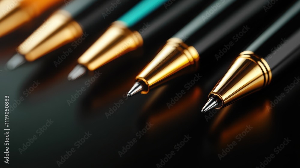 Elegant writing instruments display modern office photography indoor close-up design aesthetics for seo Elegant writing instruments display modern office photography indoor close-up design aesthetics for seo