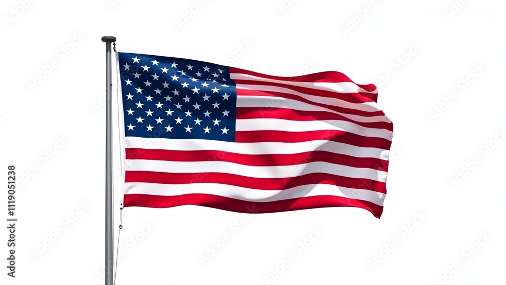 usa america national flag american day sight with white isolated background usa america national flag american day sight with white isolated background