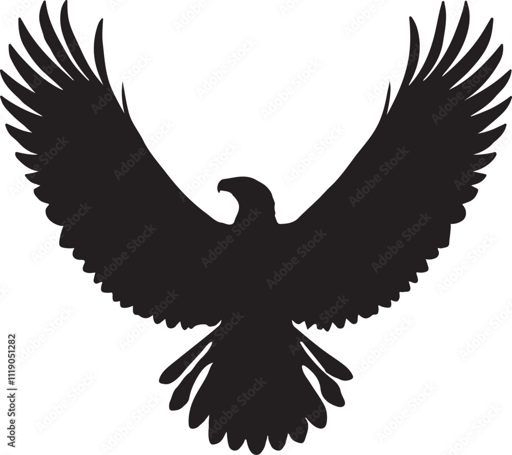 Obraz premium Eagle Icon Vector Illustration - Majestic Bird eagle Silhouette for Wildlife Logo, Background, and Texture (EPS 10)