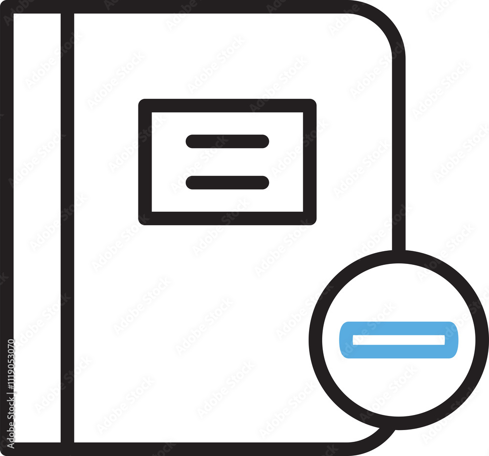 Book and Minus Line Icon
Book and Minus Line Icon