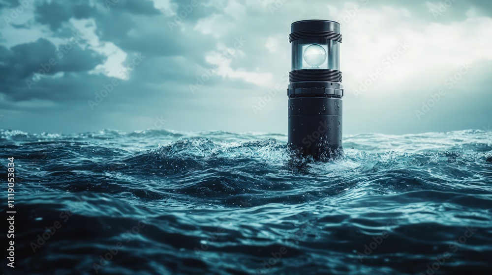 A periscope peeking above water, symbolizing exploration and discovery. A periscope peeking above water, symbolizing exploration and discovery.
