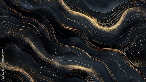 Elegant Golden Lines Enhance a Luxurious Black Background