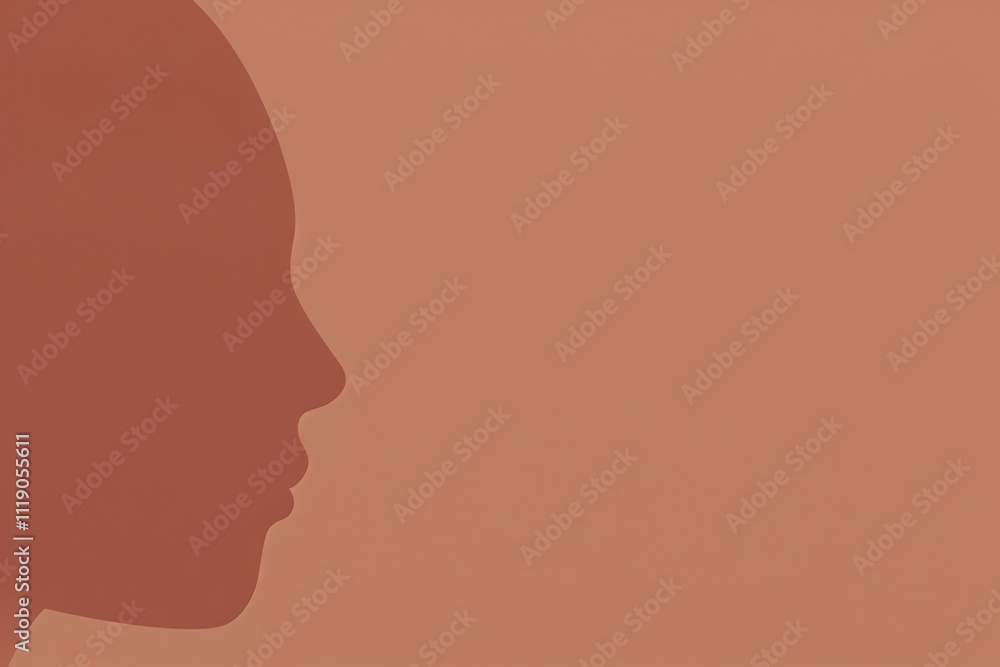 Abstract female silhouette on brown background. Diversity and femininity. International Women's Day, Pride Month, Black History Month. Mocha mousse - color 2025 Abstract female silhouette on brown background. Diversity and femininity. International Women's Day, Pride Month, Black History Month. Mocha mousse - color 2025