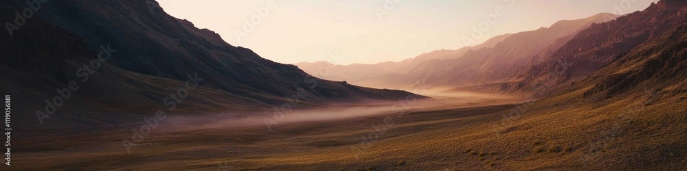 Majestic Mountain Valley Dawn Mist Landscape Majestic Mountain Valley Dawn Mist Landscape