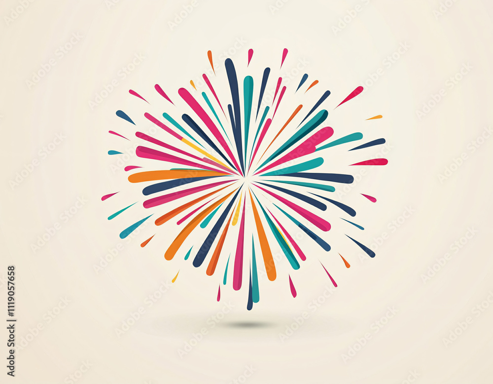 Obraz premium Colorful Fireworks Burst