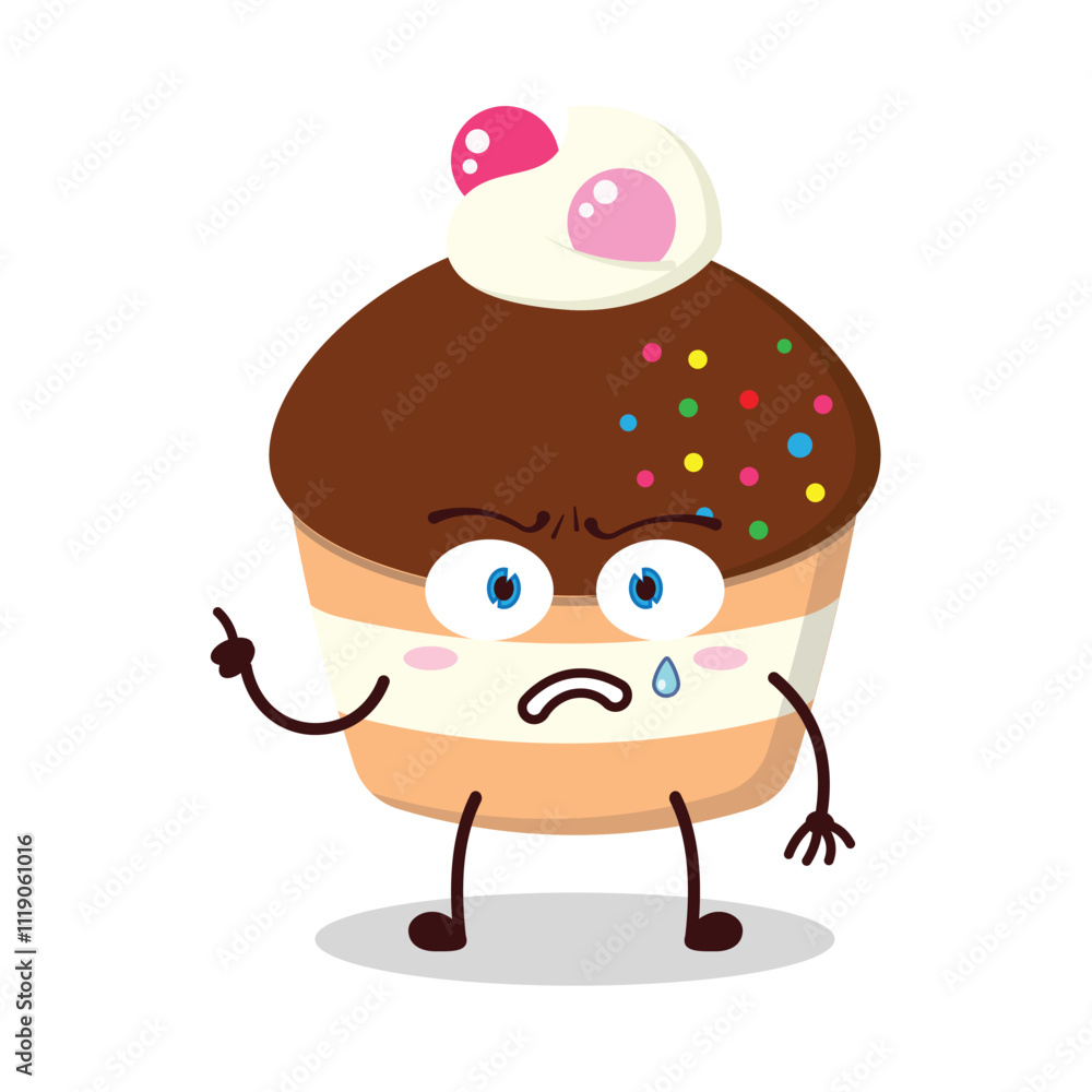 cute weird expression of muffin cartoon character cute weird expression of muffin cartoon character