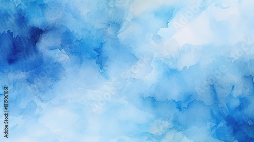 Serene Blue Abstract Art Studio Digital Artwork Calm Environment Aerial View Peaceful Concept